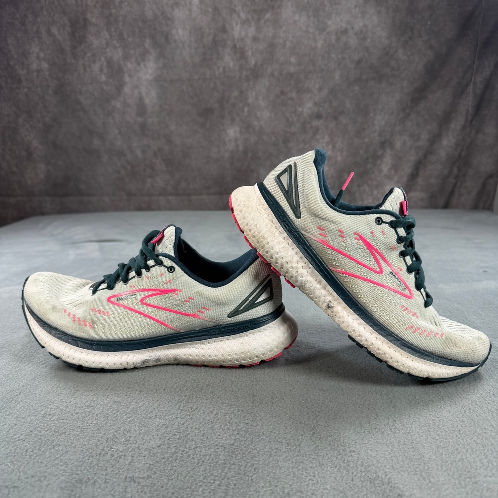Brooks Glycerin 19 Womens Running Shoes Grey Pink Cushioned Trainers 1203431B064